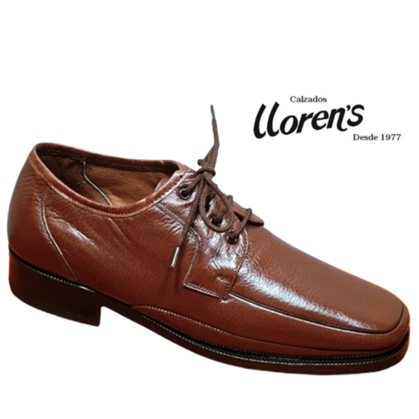 Zapato hombre vestir con cordones · Piel karibu marrón Jacinto · fabricación Guante
